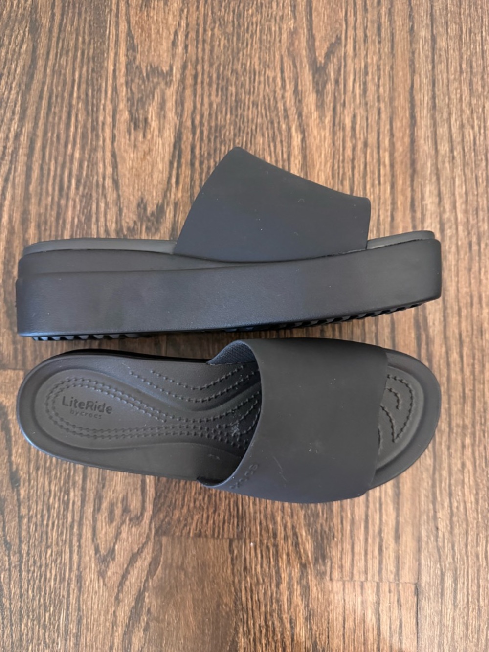 CROCS Black LiteRide Platform Slide Sandals